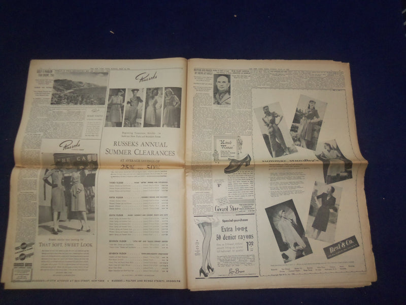 1943 JULY 11 NEW YORK TIMES -ALLIES ADVANCE ON 100-MILE FRONT IN SICILY- NP 6543