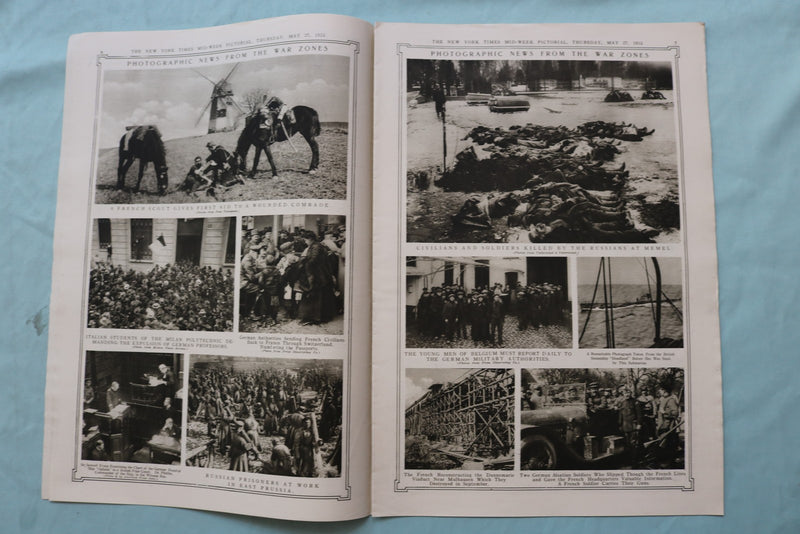 1915 MAY 27 NEW YORK TIMES MID-WEEK PICTORIAL - L'ENTENTE CORDIALE - NP 9138