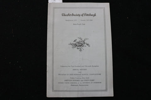 1938 MAY 6 THE ART SOCIETY OF PITTSBURGH PROGRAM - K 2465