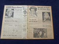 1958 JUNE 14 BOSTON RECORD AMERICAN NEWSPAPER-GOLDFINE RUG GIFT TO ADAMS-NP 6271
