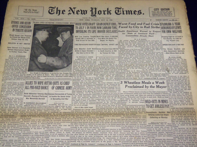 1946 MAY 14 NEW YORK TIMES - WIPE OUT PRO NAZI BOOKS - NT 2967