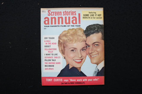 1960 SCREEN STORIES ANNUAL MAGAZINE - JANET LEIGH & TONY CURTIS COVER - E 24288