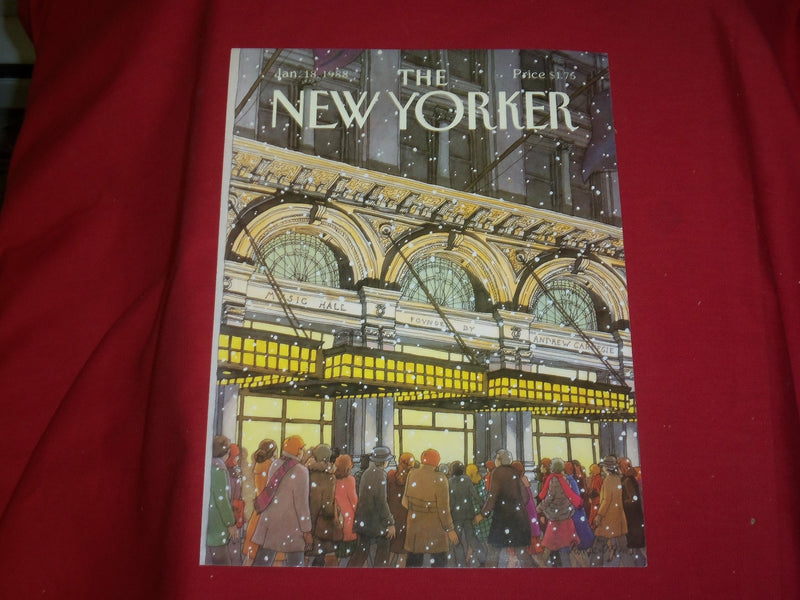 1988 JANUARY 18 NEW YORKER MAGAZINE FRONT COVER ONLY - GREAT ART FOR FRAMING