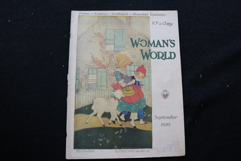 1920 SEPTEMBER WOMAN'S WORLD MAGAZINE - FICTION-FASHION COVER - E 10107