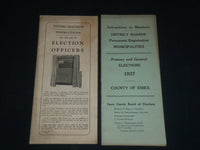 1937 ESSEX COUNTY PRIMARY AND GENERAL ELECTIONS INSTRUCTIONS LOT OF 2 - J 3981