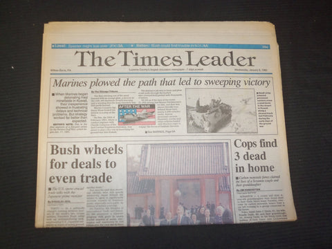 1992 JAN 8 WILKES-BARRE TIMES LEADER - BUSH WHEELS FOR DEALS EVEN TRADE- NP 7529