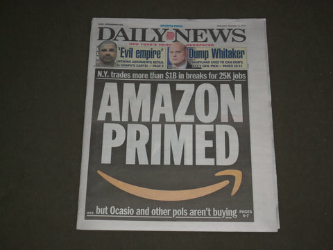2018 NOVEMBER 14 NEW YORK DAILY NEWS - AMAZON HQ2 TO QUEENS, NY - $1B TAX BREAKS
