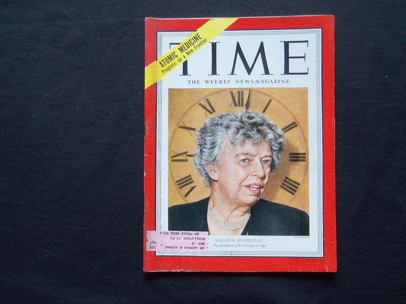 1952 APRIL 7 TIME MAGAZINE - ELEANOR ROOSEVELT - T 1325