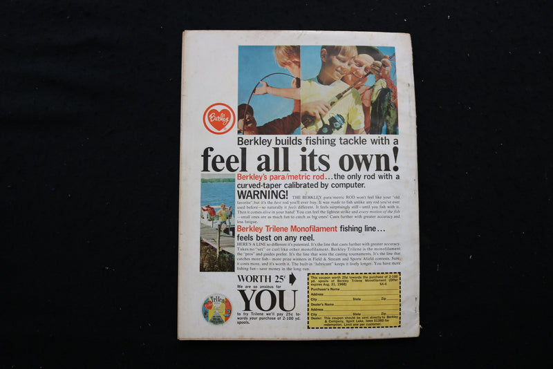 1968 APRIL SPORTS AFIELD MAGAZINE - TECHINQUE FOR LUNDER BASS COVER - SP 4177K