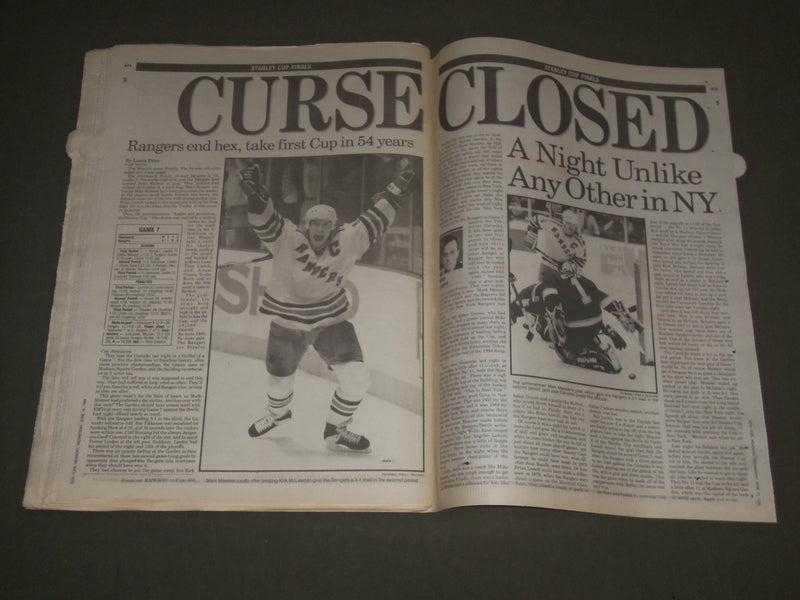 1994 JUNE 15 NEW YORK NEWSDAY NEWSPAPER - NEW YORK RANGERS WHAT A YEAR - NP 2721