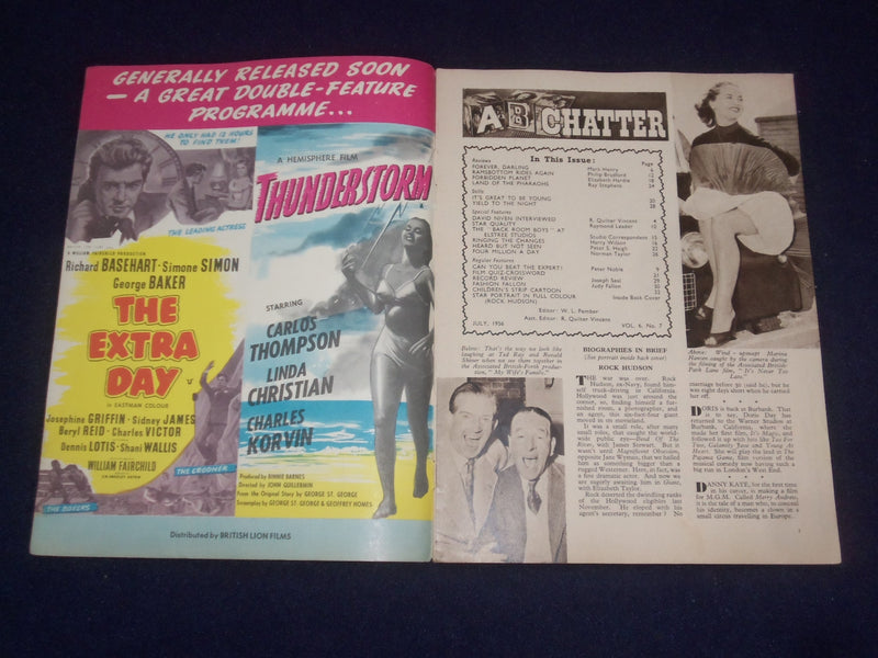 1956 JULY FILM REVIEW MAGAZINE - CYD CHARISSE - ROCK HUDSON - J 9683