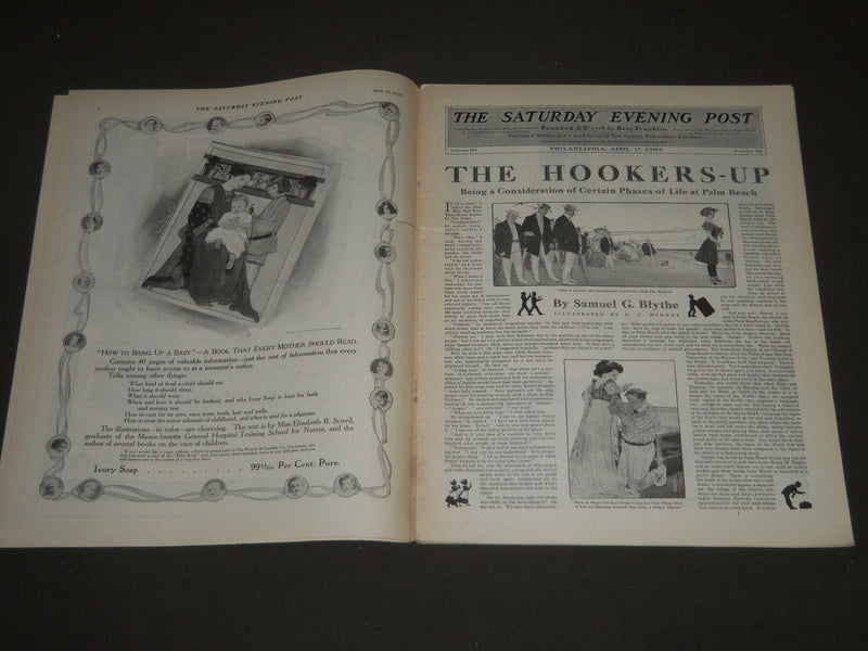 1909 APR 17 THE SATURDAY EVENING POST MAGAZINE - HARRISON FISHER COVER - SP 864