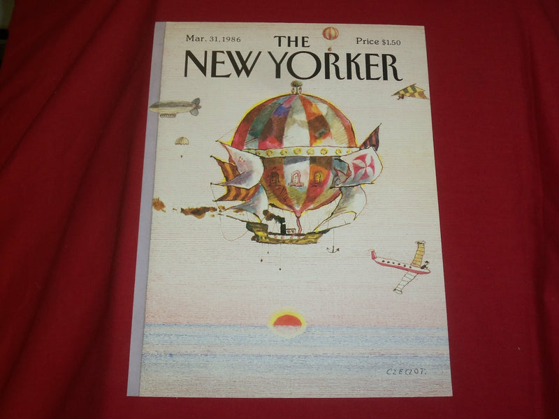 1986 MARCH 31 NEW YORKER MAGAZINE FRONT COVER ONLY - GREAT ART FOR FRAMING