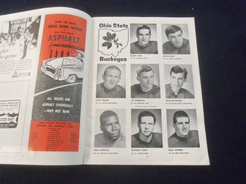 1966 OCT 22 FOOTBALL PROGRAM - OHIO STATE UNIV VS UNIV OF WISCONSIN - SP 9336Y
