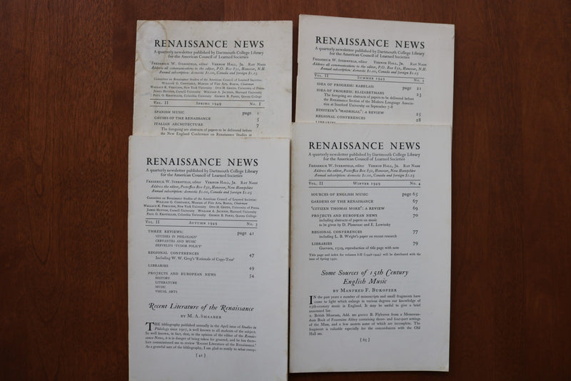 1949-1953 RENAISSANCE NEWS MAGAZINE - DARTMOUTH COLLEGE - LOT OF 18 - O 3914
