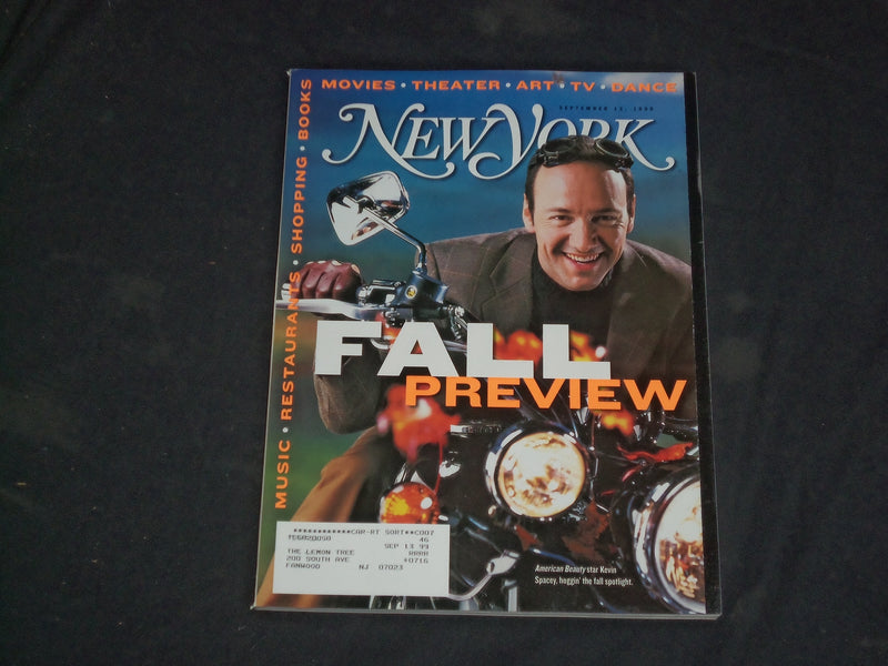 1999 SEPTEMBER 13 NEW YORK MAGAZINE - FALL PREVIEW - KEVIN SPACEY - CW 741
