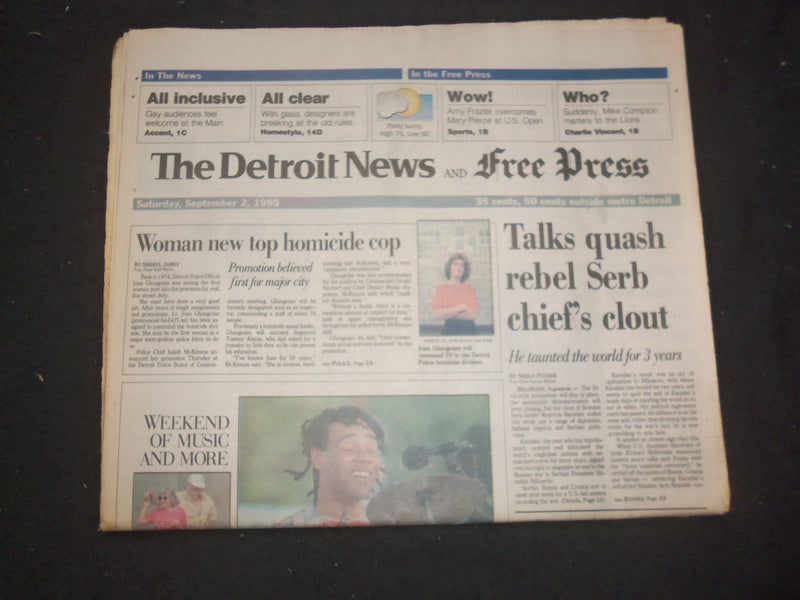 1995 SEP 2 DETROIT NEWS/FREE PRESS NEWSPAPER - QUASH REBEL SERB CHIEF - NP 7721