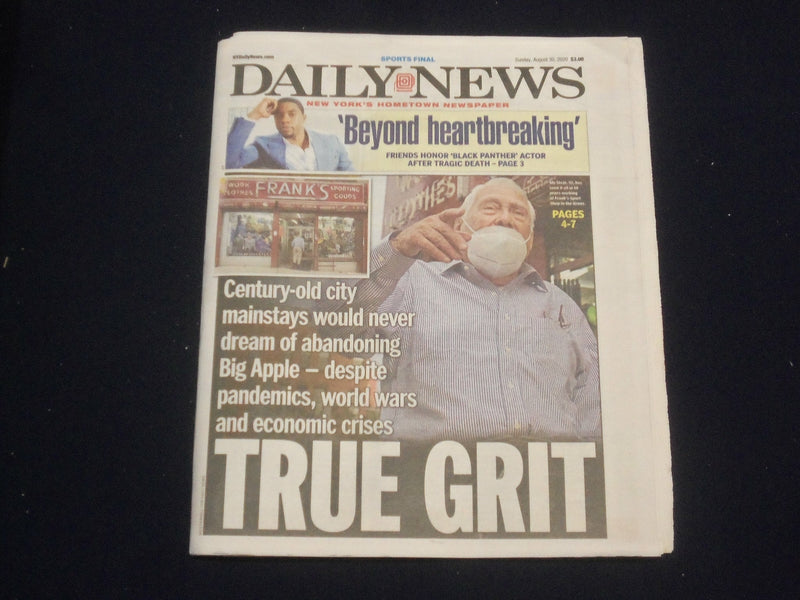 2020 AUGUST 30 NEW YORK DAILY NEWS NEWSPAPER - CHADWICK BOSEMAN DIED AT 43