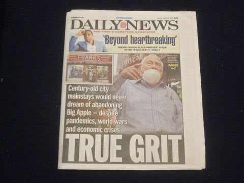 2020 AUGUST 30 NEW YORK DAILY NEWS NEWSPAPER - CHADWICK BOSEMAN DIED AT 43