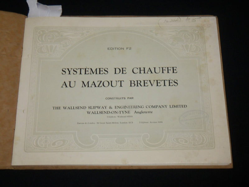 1900'S SYSTEMES DE CHAUFFE AU MAZOUT BREVETES FRENCH CATALOGUE - KD 6431