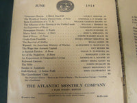 1914 THE ATLANTIC MONTHLY MAGAZINE LOT 6 ISSUES - STORIES & ARTICLES - WR 341C