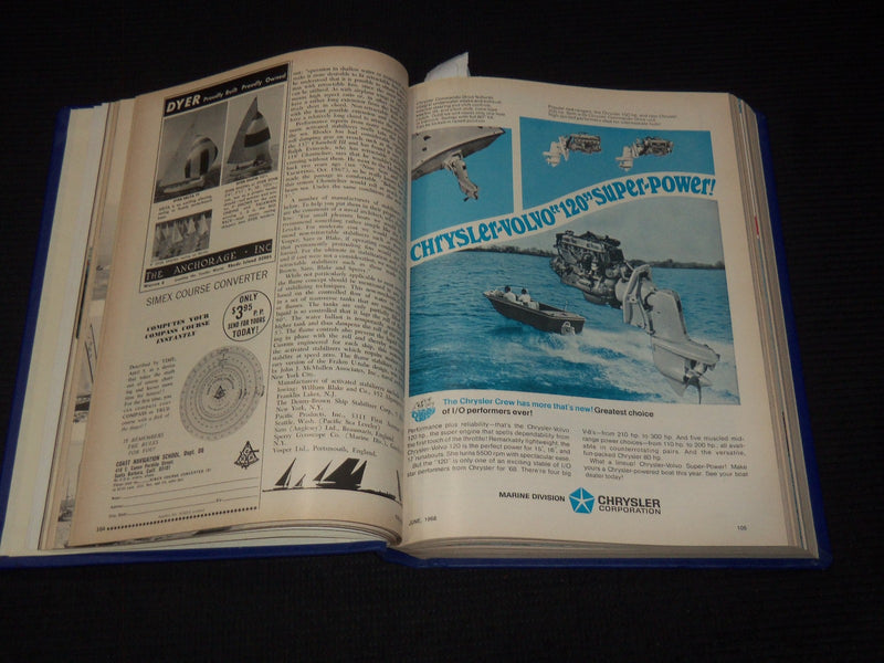 1968 MAY-AUGUST YACHTING MAGAZINE BOUND VOLUME - GREAT COVERS - ADS - KD 944L