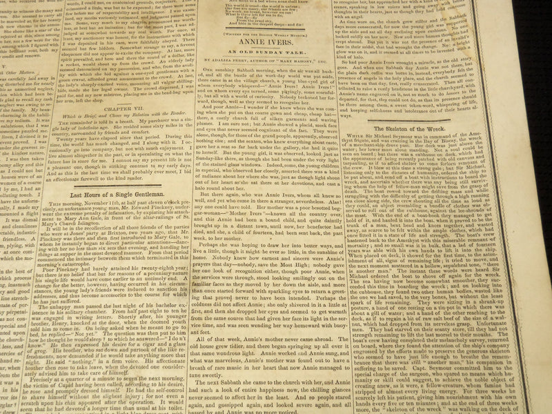 1851 FEBRUARY 15 BOSTON MUSEUM NEWSPAPER - NIGHT BY HENRY LONGFELLOW - NP 9033