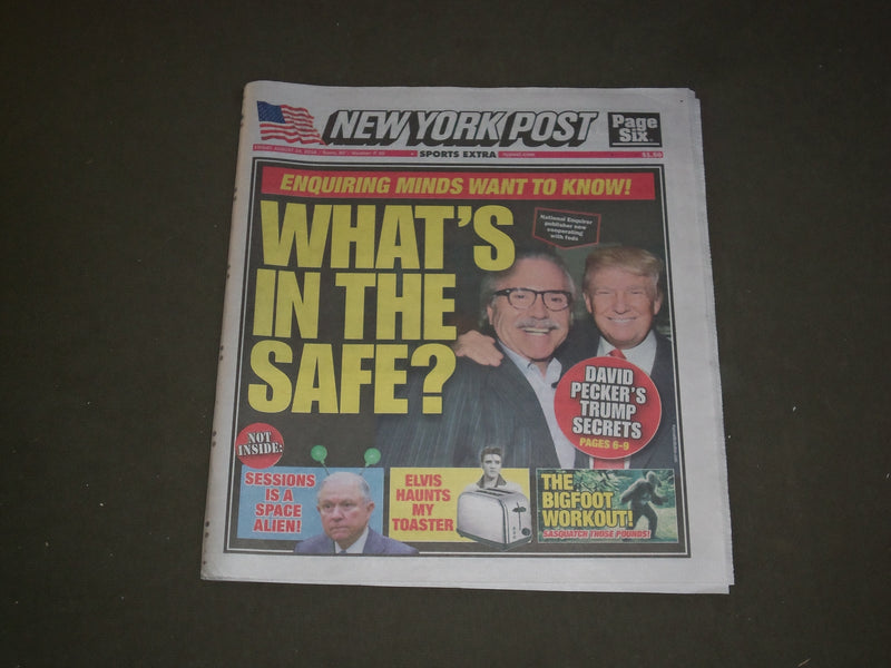 2018 AUGUST 24 NEW YORK POST NEWSPAPER - DONALD TRUMP & DAVID PECKER