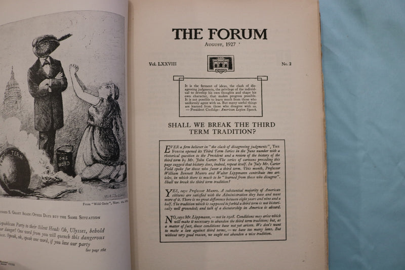 1927 AUGUST THE FORUM MAGAZINE - THIRD TERM TRADITION - K 3281