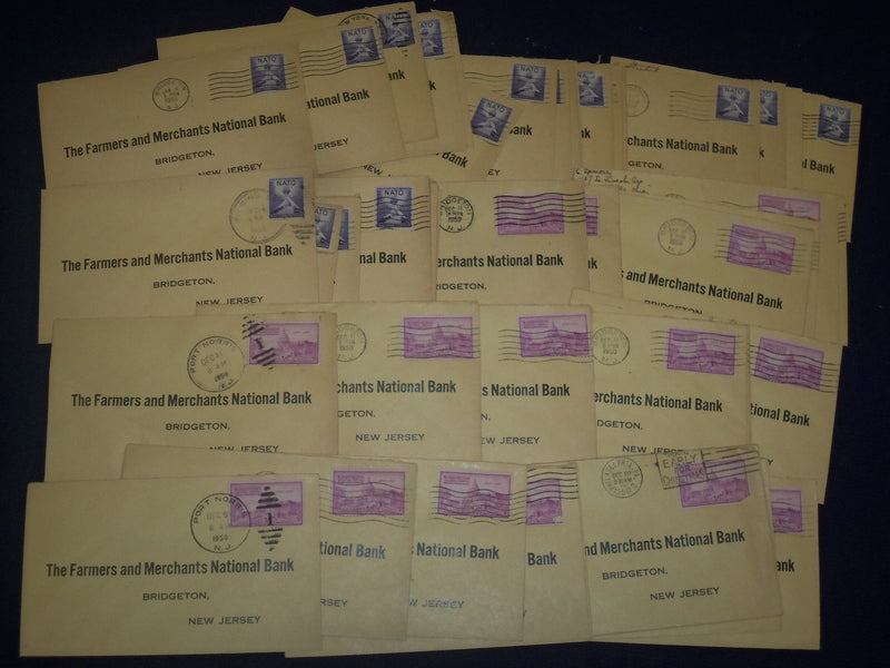 1950-1952 THE FARMERS & MERCHANTS NATIONAL BANK POSTAL COVER LOT OF 244 - O 2192