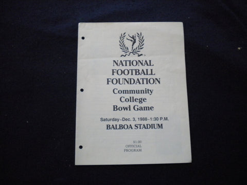 1988 DEC 3 NAT'L FB BOWL GAME PROGRAM - SOUTHWESTERN VS ANTELOPE VALLEY - J 8348