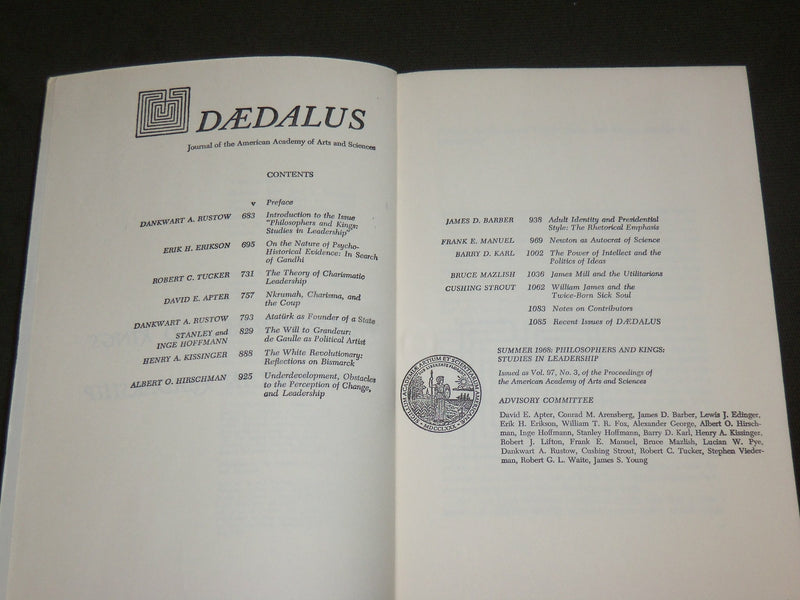 1961-1968 DAEDALUS QUARTERLY MAGAZINE LOT OF 10 ISSUES - WR 61