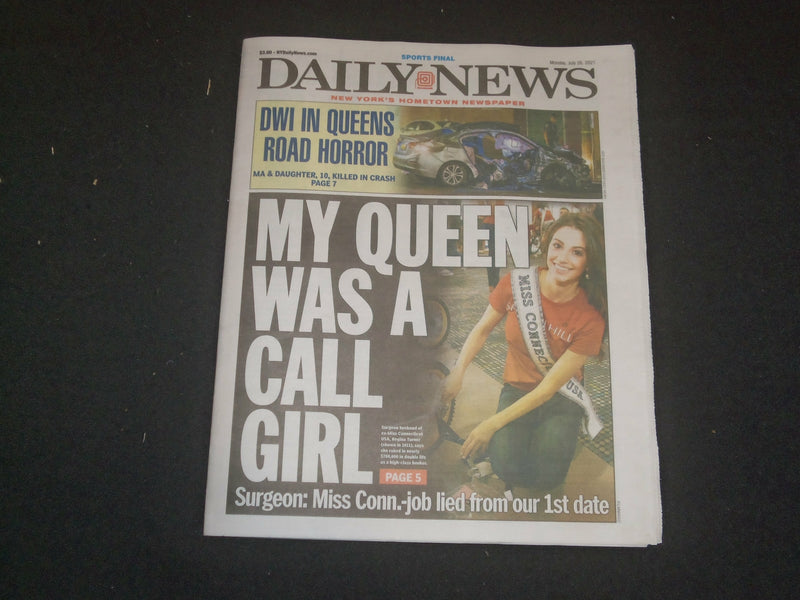 2021 JULY 26 NEW YORK DAILY NEWS NEWSPAPER - SURGEON'S WIFE REGINA WAS CALL GIRL
