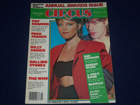 1982 FEB 28 CIRCUS MAGAZINE - PAT BENATAR + MICK JAGGER COVER - PHOTOS - J 452