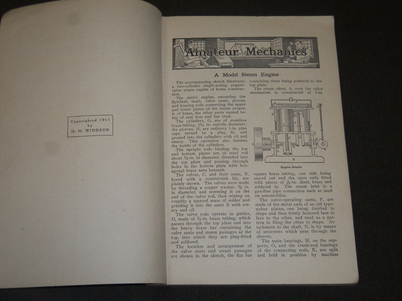 1911 AMATEUR MECHANICS MAGAZINE VOLUME NO. 1 - NICE ILLUSTRATIONS - II 8101