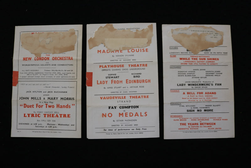 1940'S LONDON THEATRE PROGRAMS - LOT OF 3 - K 2823