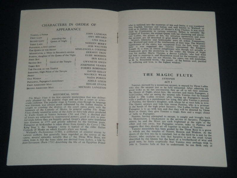 1956-1957 ROYAL OPERA HOUSE COVENT GARDEN PROGRAM LOT OF 2 - J 4272