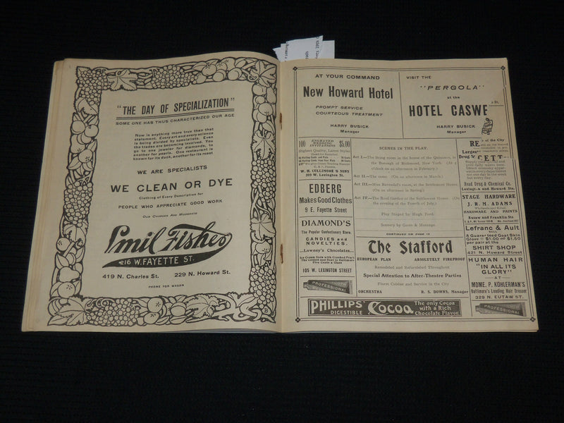 1908-1909 THE MELTING POT PROGRAM - BALTIMORE PERFECT PLAYHOUSE - J 6872