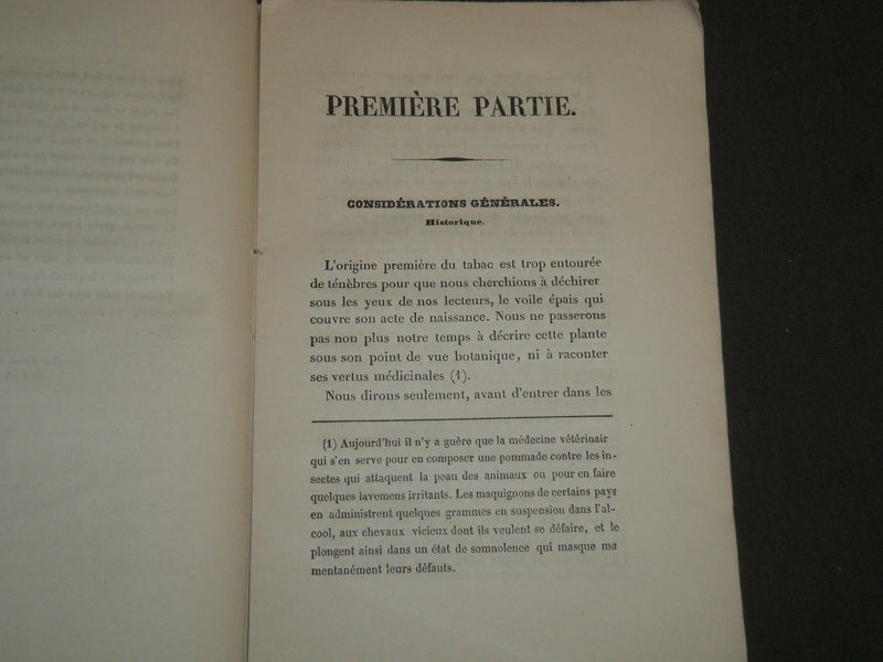 1843 DE L'ACTION DU TABAC SUR LA SANTE BOOK BY B. BOUSSIRON- FRENCH - J 4761