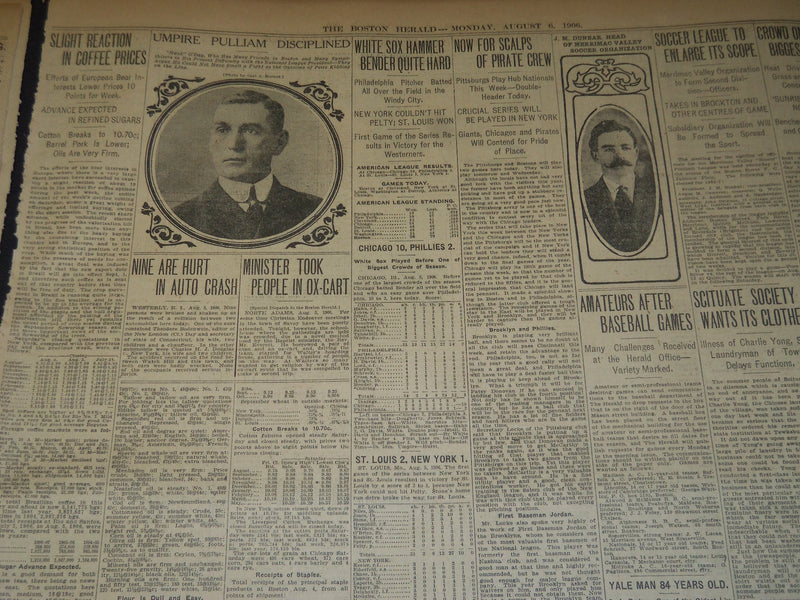 1906 AUGUST 6 THE BOSTON HERALD - S. S. SIRIO SINKS 300 DIE IN SEA - BH 113