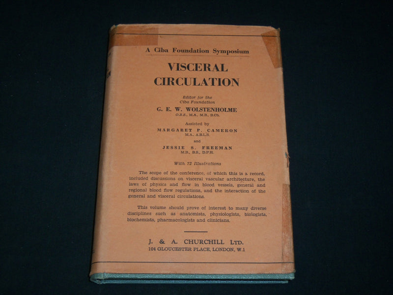 1952 VISCERAL CIRCULATION - CIBA SYMPOSIUM HARDCOVER BOOK - KD 6464