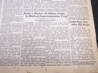 1947 AUGUST 20 NEW YORK TIMES - HITLER'S DOCTOR 14 OTHERS GUILTY - NT 5134