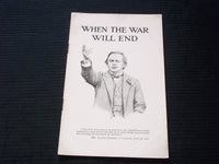 1917 WHEN WILL THE WAR END SOFTCOVER BOOK BY LLOYD GEORGE - J 7170