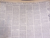 1930 DECEMBER 13 NEW YORK TIMES - SINCLAIR LEWIS ACCEPTS NOVEL PRIZE - NT 1669