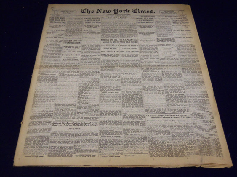 1930 JULY 27 NEW YORK TIMES - EINSTEIN EVOLVING YET ANOTHER THEORY - NT 1558