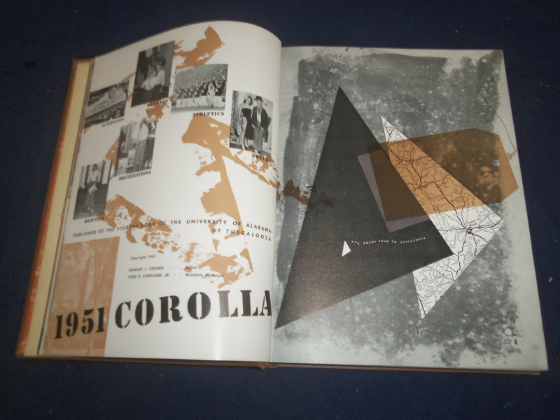 1951 THE COROLLA UNIVERSITY OF ALABAMA YEARBOOK -TUSCALOOSA, ALABAMA - YB 2425