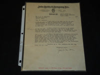 1932 JOHN MCHALE TYPED SIGNED LETTER ON JOHN RUDIN & CO. STATIONARY - J 5355
