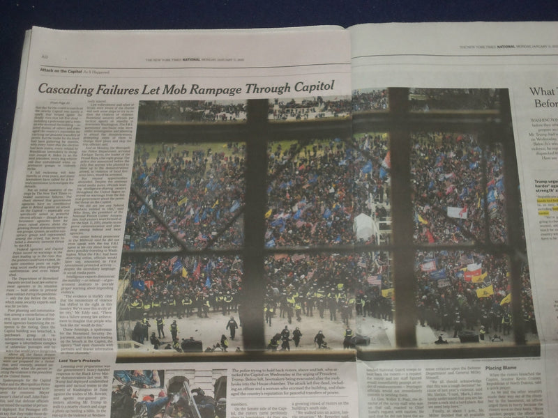 2021 JANUARY 11 NEW YORK TIMES-FLOOD OF FAILURES LET MOB RAMPAGE THROUGH CAPITOL