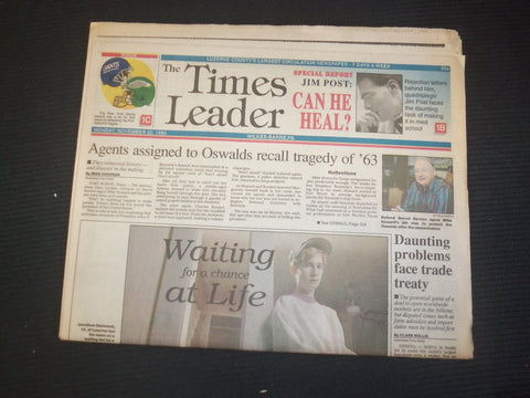 1993 NOV 22 WILKES-BARRE TIMES LEADER - OSWALD AGENTS RECALL TRAGEDY - NP 7541