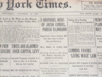 1922 NOVEMBER 15 NEW YORK TIMES - JACOB GIMBEL HEIRS FOREGO $1,000,000 - NT 8427